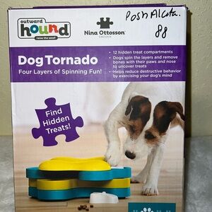 Outward Hound Blue and Yellow Dog Feeder Bowl